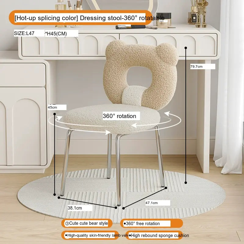 XIMIKA Adalyn Luxe Light Vanity Makeup Stool from XIMIKA