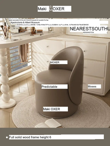 MOXER Santiago Elegant Swivel Makeup Stool from MOXER
