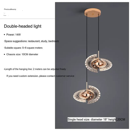 YDZM Amara Sleek Scandinavian Modern Pendant Ceiling Lamp from YDZM