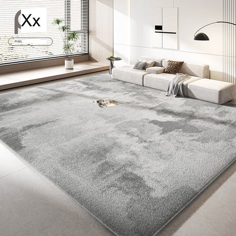 PIXEL Marazion Plush Luxe Grey Area Carpet from PIXEL
