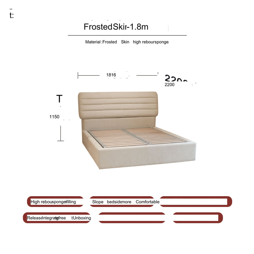 TELLS Zephyra Luxurious Soft Matte Leather Modern Retro Smart Bed Electric Lift Floor Storage Master Bedroom Bed from TELLS