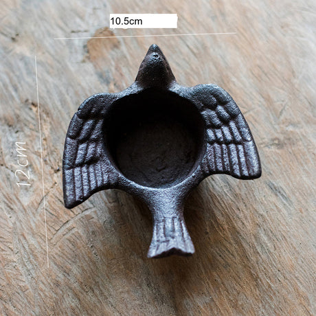 JUHAN Isidore Rustic Cast Iron Flying Bird Garden Candlestick from JUHAN