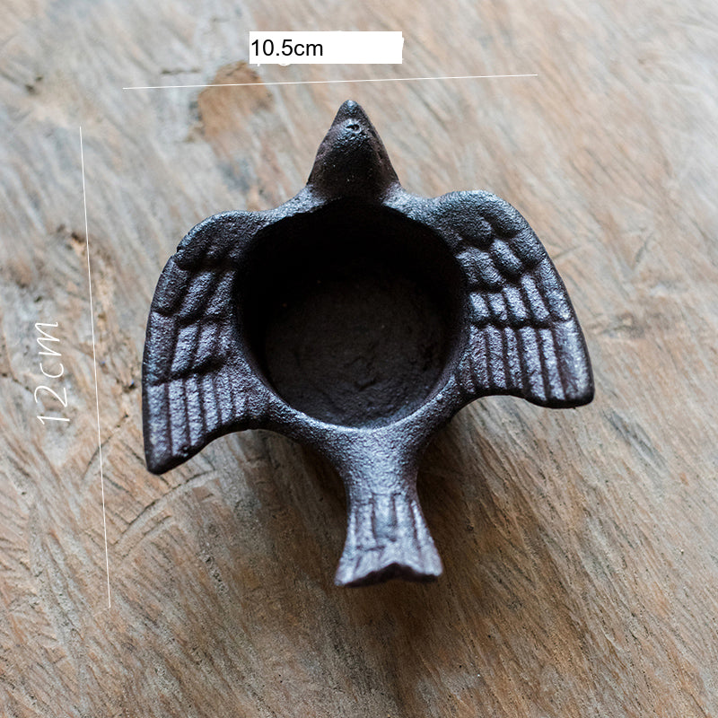 JUHAN Isidore Rustic Cast Iron Flying Bird Garden Candlestick from JUHAN
