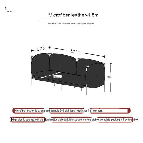 TELLS Marcellus Elegant Vintage Black Leather Sofa with Stainless Steel Accents from TELLS