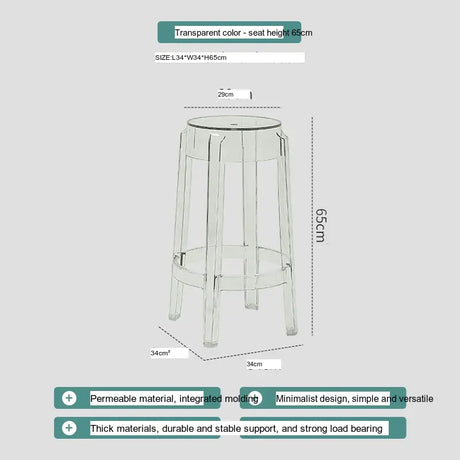 ABOUT WHITE Lianhua Elegant Transparent Bar Stool from ABOUT WHITE