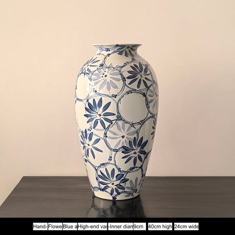 LIVETAI Zephyrine Elegant Blue & White Porcelain Vase from LIVETAI