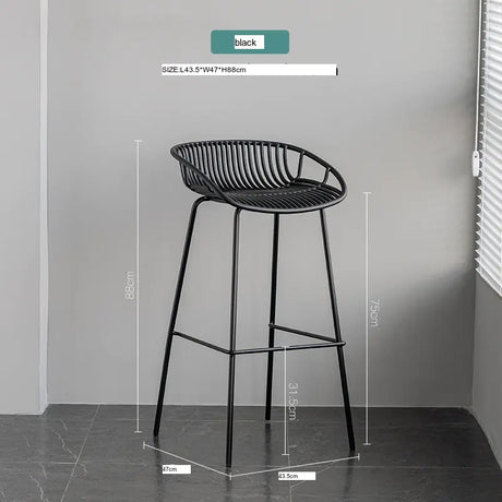 ABOUT WHITE Aurelia Sleek Iron Art Bar Chair from ABOUT WHITE