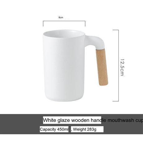 TIANRUN Lystra Elegant Ceramic Natural Wood Mouthwash Set from TIANRUN
