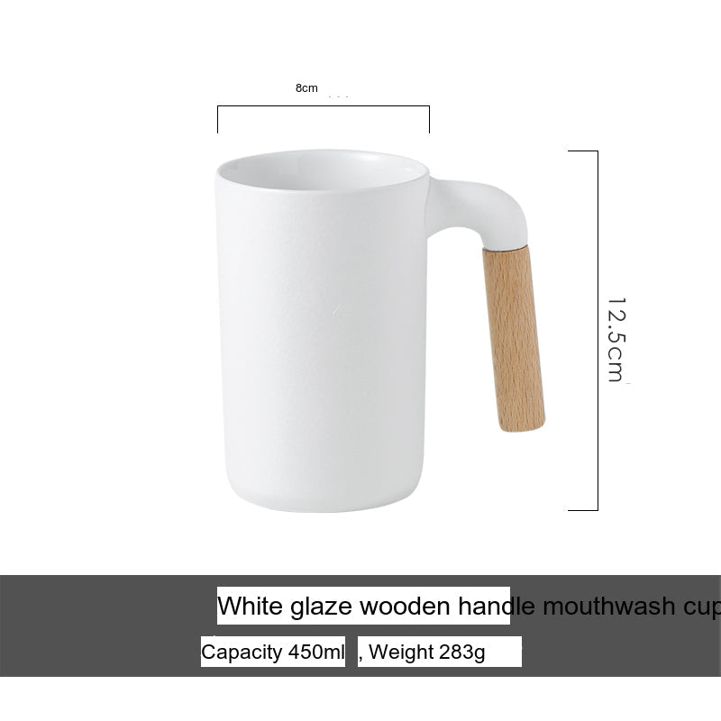 TIANRUN Lystra Elegant Ceramic Natural Wood Mouthwash Set from TIANRUN
