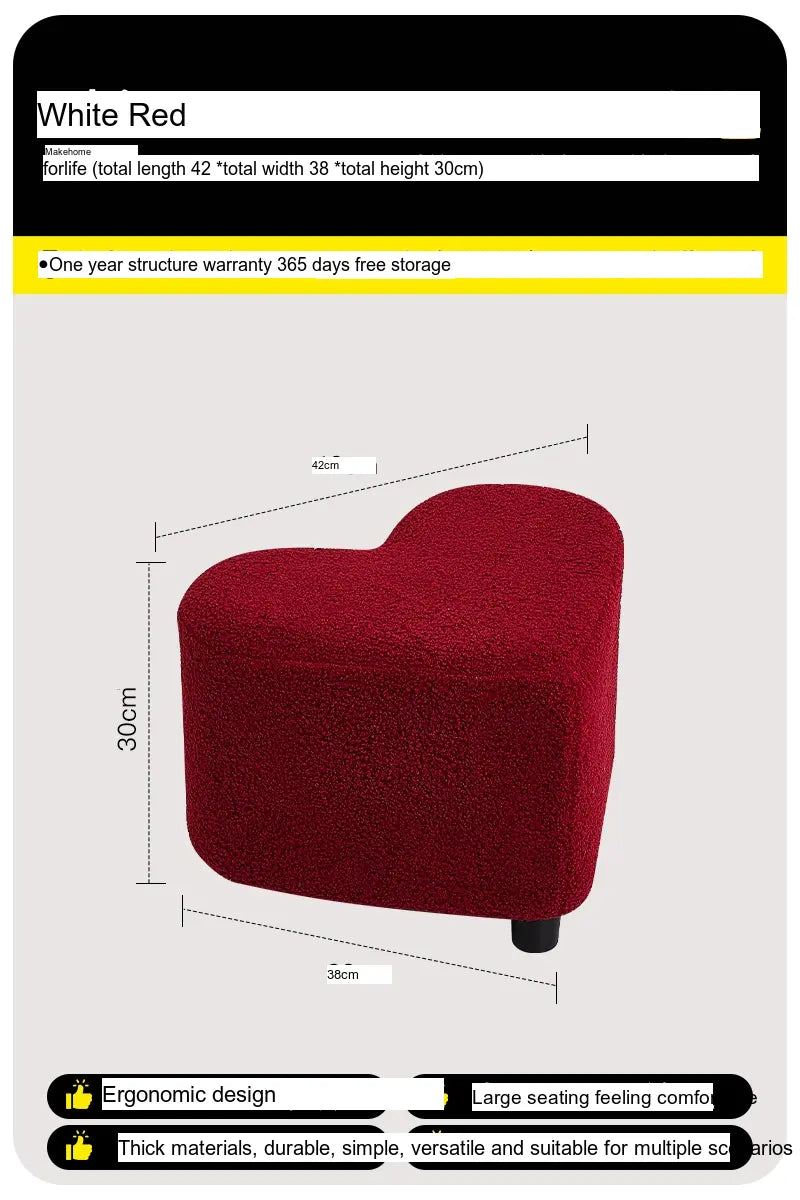 ABOUT WHITE Elowen Nordic Designer Love Stool - Light Luxury High-End Household Bench from ABOUT WHITE