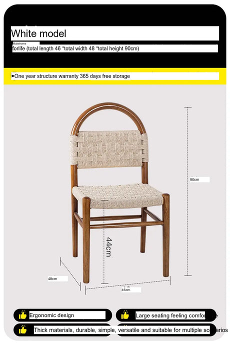 ABOUT WHITE Elowen Vintage Solid Wood Dining Chair from ABOUT WHITE