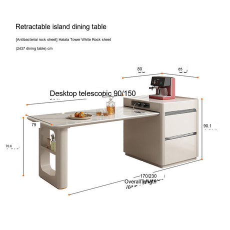 QUANMU Santiago Expandable Luxe Dining Table Set from QUANMU