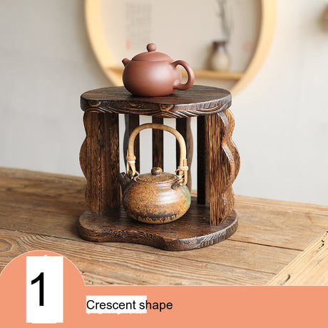 PAULOWNIA Isolde Rustic Wooden Teapot Set with Accessory Storage from PAULOWNIA
