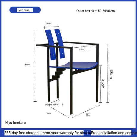 NIYE Toshiro Chic Memphis Style Solid Wood Chair from NIYE