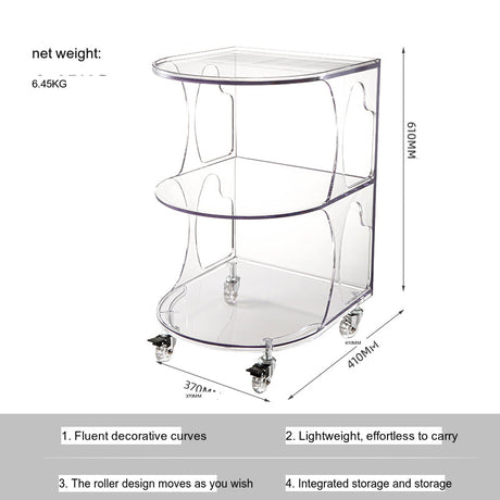 NIYE Tamsin Modern Acrylic Universal Coffee Table Cart from NIYE
