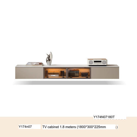 GENJI Kaelin Modern Solid Wood Wall-Mounted TV Cabinet with Light from GENJI