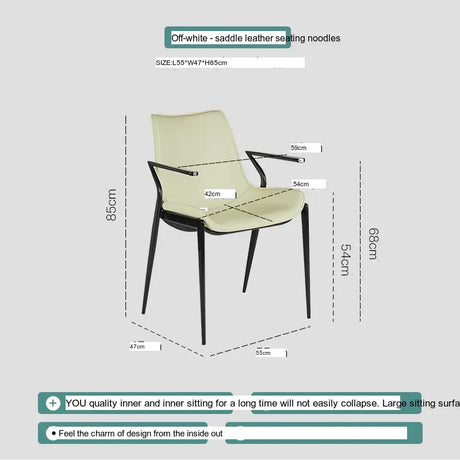 ABOUT WHITE Elowen Elegant Saddle Leather Dining Chair from ABOUT WHITE