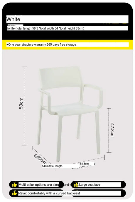 ABOUT WHITE LYSANDER Modern Minimalist Plastic Dining Chair from ABOUT WHITE