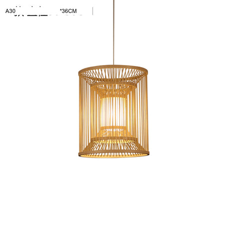 BOJI Haruki Elegant Wooden Bamboo Ceiling Lamp from BOJI