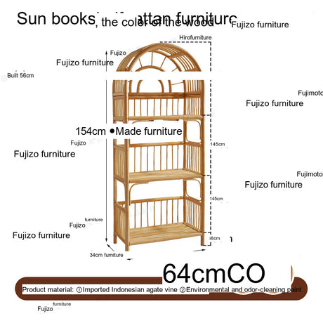 RATTAN FURNITURE Haruki Stylish Japanese Storage System Bookshelf from RATTAN FURNITURE