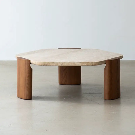 SOOGOOD Kaori Elegant Natural Travertine Coffee Table from SOOGOOD