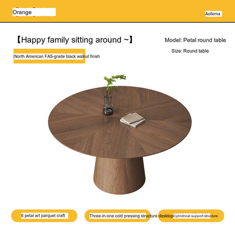 OROMA Seraphine Elegant Black Walnut Round Dining Set from OROMA