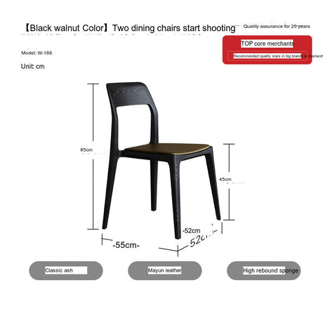 QUANMU Isadora Elegant Black Walnut Dining Chair from QUANMU