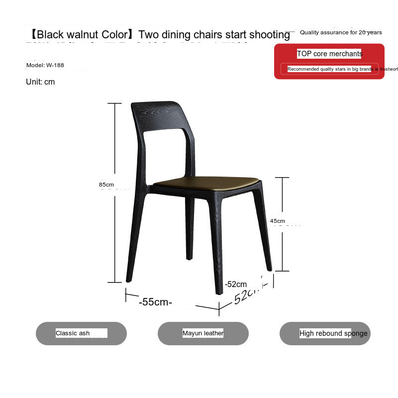 QUANMU Isadora Elegant Black Walnut Dining Chair from QUANMU