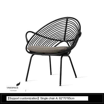 RATTAN SPACE Thibault Cozy Three-Piece Vine Chair Set from RATTAN SPACE