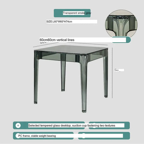 ABOUT WHITE Santiago Scandinavian Minimalist Glass Dining Table from ABOUT WHITE