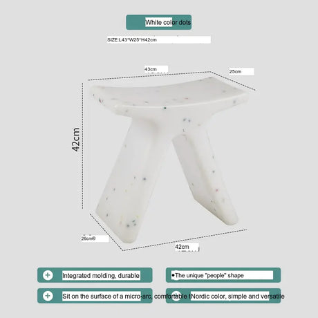 ABOUT WHITE Lysander Nordic Plastic Stool Modern Simple Design Home Bench from ABOUT WHITE