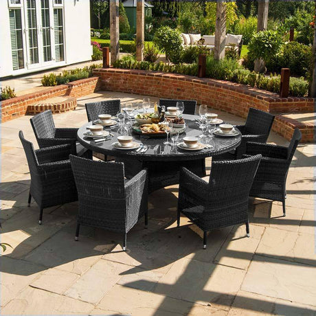 DIME GARDEN Callista Elegant Patio Umbrella Dining Set from DIME GARDEN