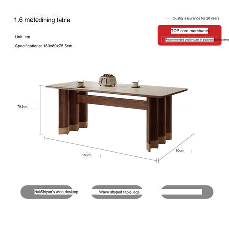 QUANMU Isidore Elegant Walnut Dining Table from QUANMU