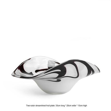 VAVINCI Elowen Elegant Two-Color Streamlined Glass Fruit Plate from VAVINCI