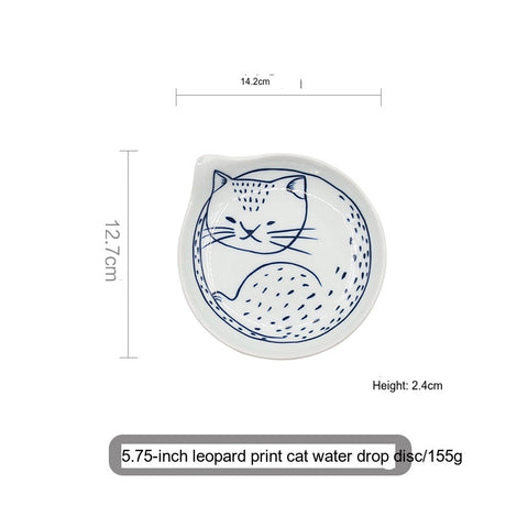 TIANRUN Haruki Artistic Hand-Painted Cat Ceramic Dish from TIANRUN