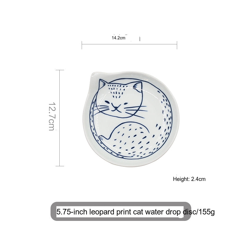 TIANRUN Haruki Artistic Hand-Painted Cat Ceramic Dish from TIANRUN