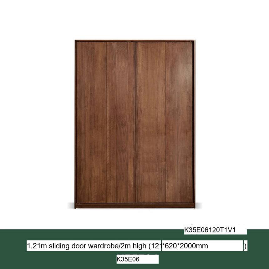 GENJI Sapporo Rustic Black Walnut Sliding Door Wardrobe from GENJI