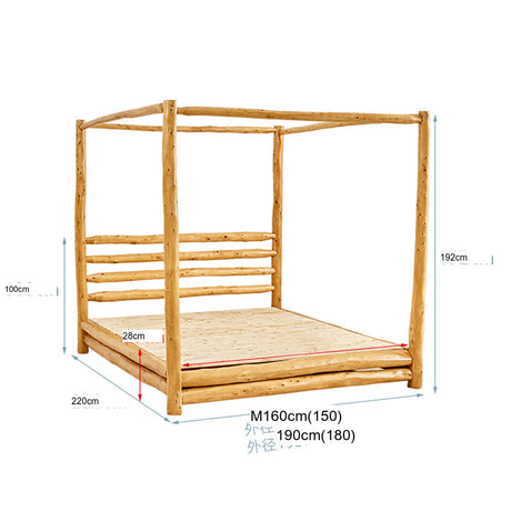 BAIYA SHUNAN Isabeau Elegant Solid Wood 4-Poster Bed from BAIYA SHUNAN