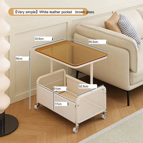 XIMIKA Cedric Sleek Minimalist Wrought Iron Coffee Table Cart from XIMIKA