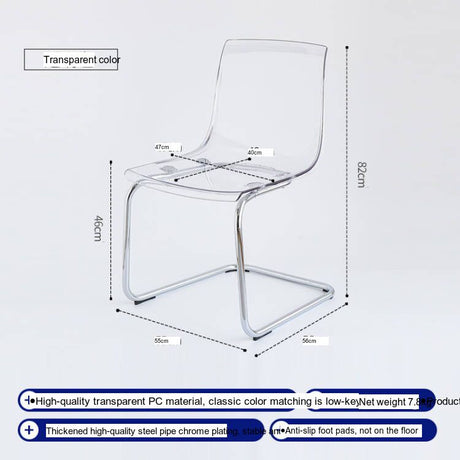 NIYE Isolde Sleek Transparent Dining Chair from NIYE