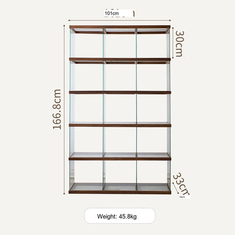 JUHAN Kazuki Elegant Solid Wood Glass Cabinet Display Teaset Shelf from JUHAN