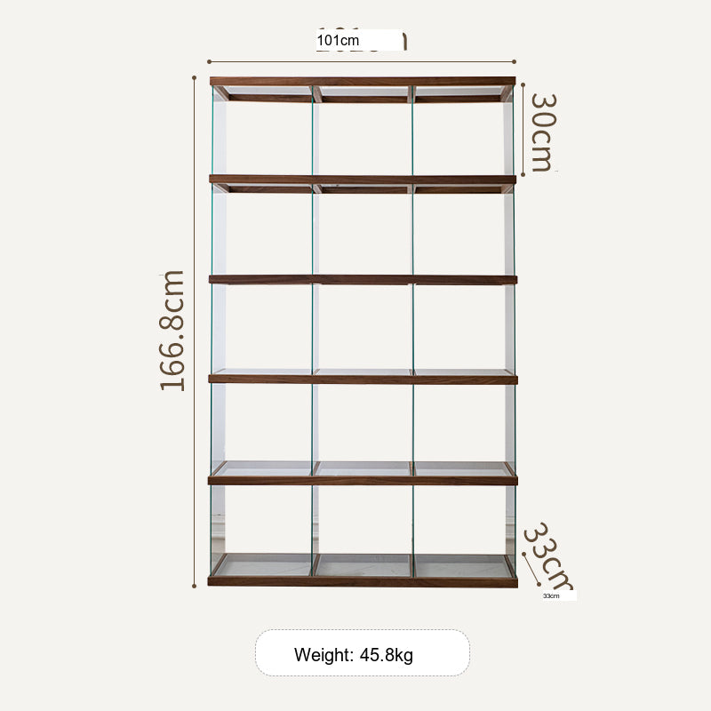 JUHAN Kazuki Elegant Solid Wood Glass Cabinet Display Teaset Shelf from JUHAN