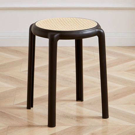 NIYE Cambria Thickened Round Stool - Stackable Rattan Design from NIYE