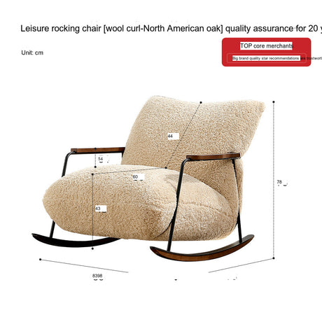 QUANMU Veridian Soft-Wool Retro Rocking Chair from QUANMU