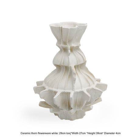 VAVINCI Keisuke Modern Simple Beige Art Grid Ceramic Flower Vase Decor from VAVINCI