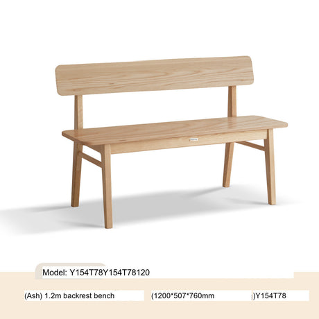 GENJI Haruki Elegant Solid Wood Wide Bench from GENJI