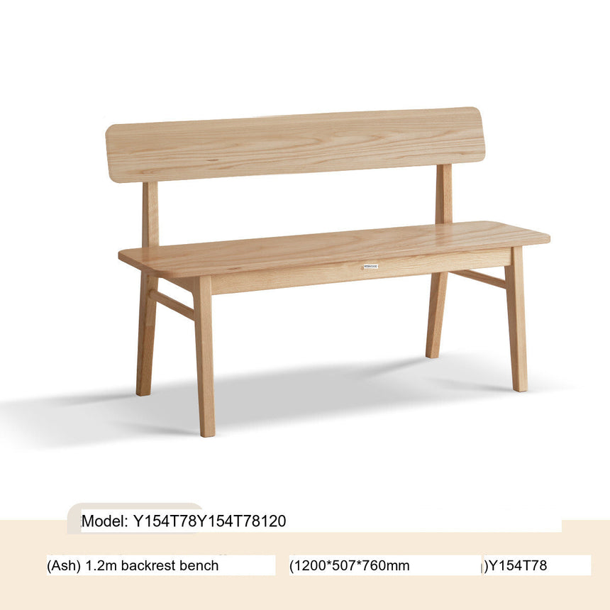 GENJI Haruki Elegant Solid Wood Wide Bench from GENJI
