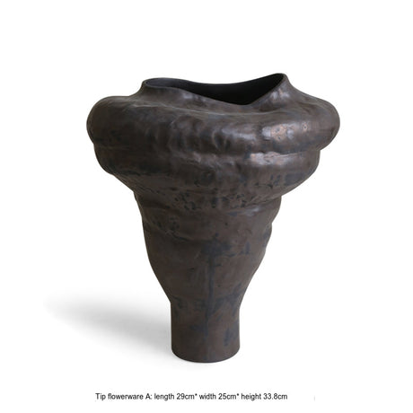 VAVINCI Tamsin Retro Metal Glaze Decorative Vase from VAVINCI