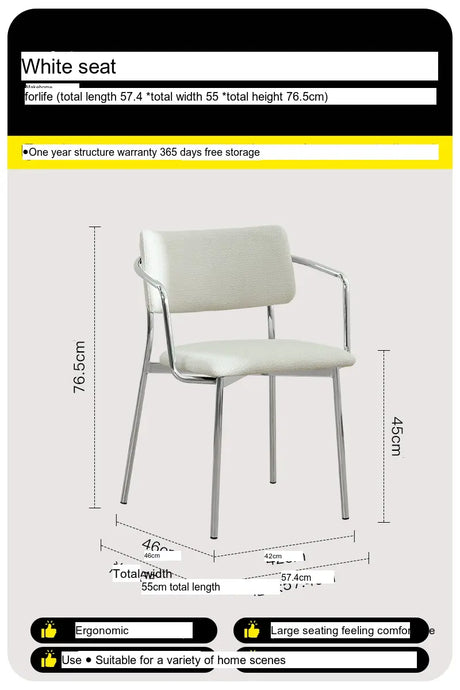 ABOUT WHITE Iskandar Elegant Light Luxury Dining Chair from ABOUT WHITE