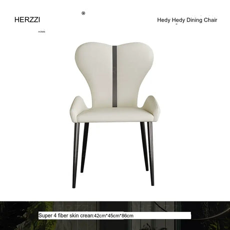 HERZZI Serafina Minimalist Stainless Steel Dark Gray Dining Chair from HERZZI